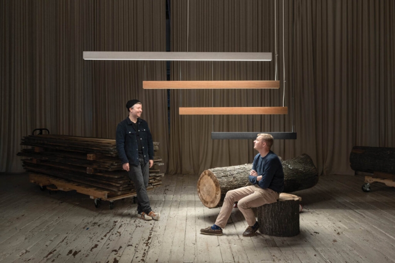 Salvaged Wood Adds Character to This Sleek Lighting