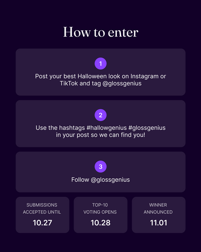 Win $1,000! GlossGenius Launches 7th Annual Halloween Look Competition